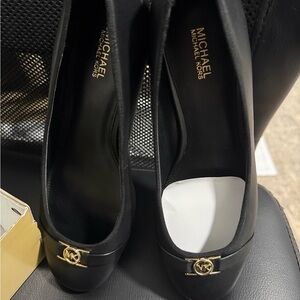 Michael Kors Black Heels with Gold Accent